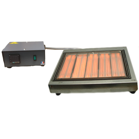 Placa calefactora por infrarrojos con módulo de alimentación separado